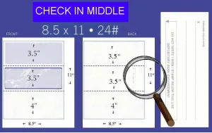 Business Voucher Check Stock - Computer Laser Checks - 2500 Sheets, Check in Middle, Burgundy Marble