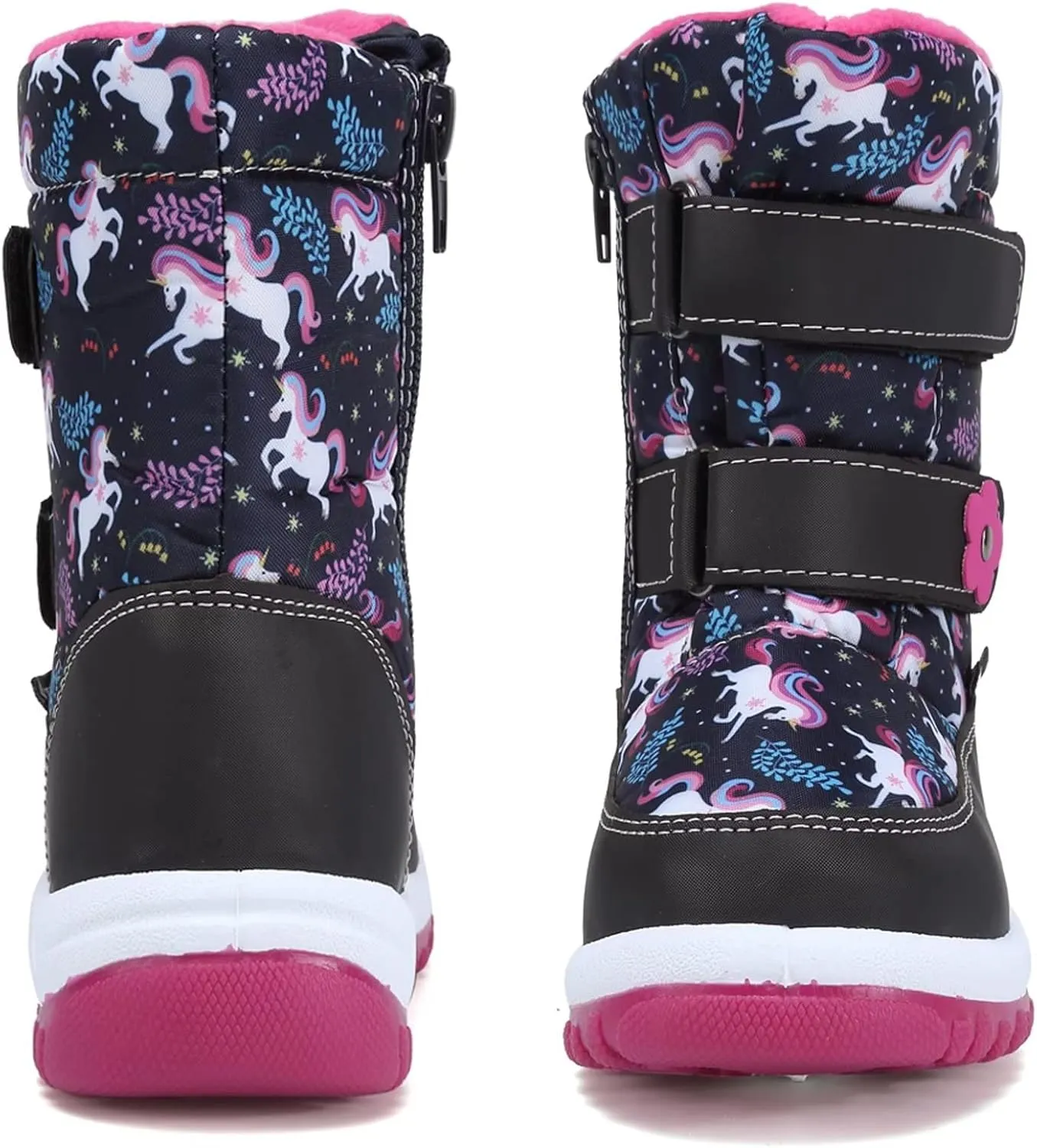 CIOR Winter Snow Boots for Boy and Girl Outdoor Waterproof with Fur Lined(Toddler/Little Kids)