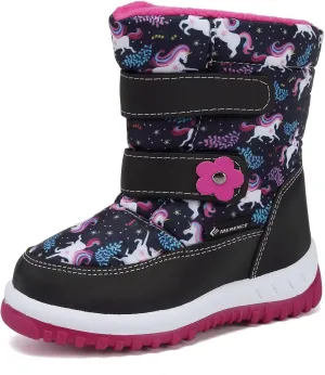 CIOR Winter Snow Boots for Boy and Girl Outdoor Waterproof with Fur Lined(Toddler/Little Kids)