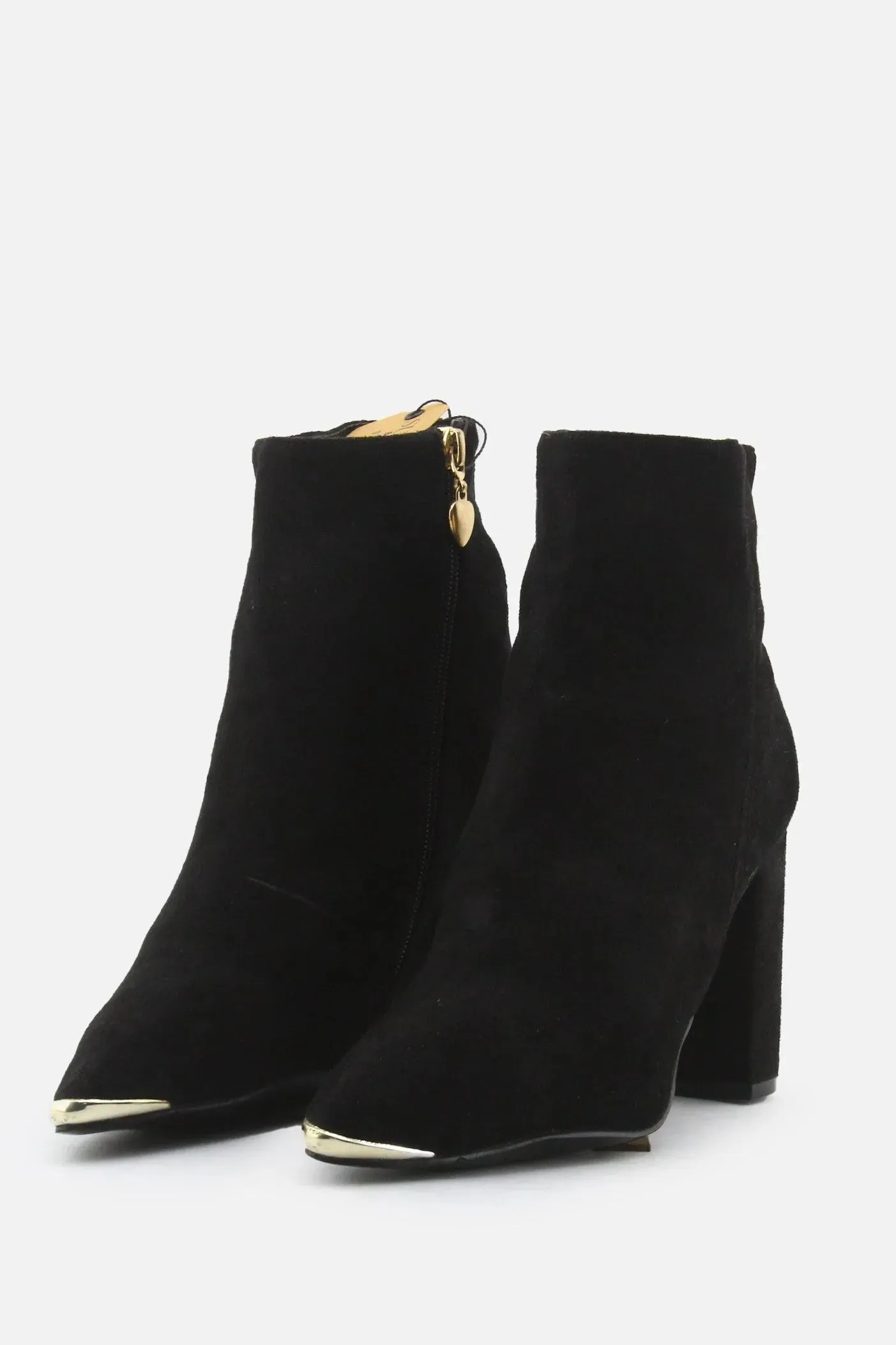 DeeZee Zipper Block Ankle Boots | Suede