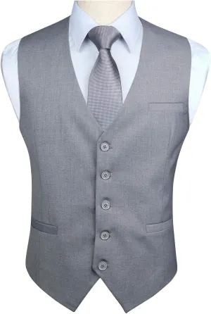 Enlision Men's Suit Vest Business Formal Dress Waistcoat Solid Color Vest for Suit or Tuxedo
