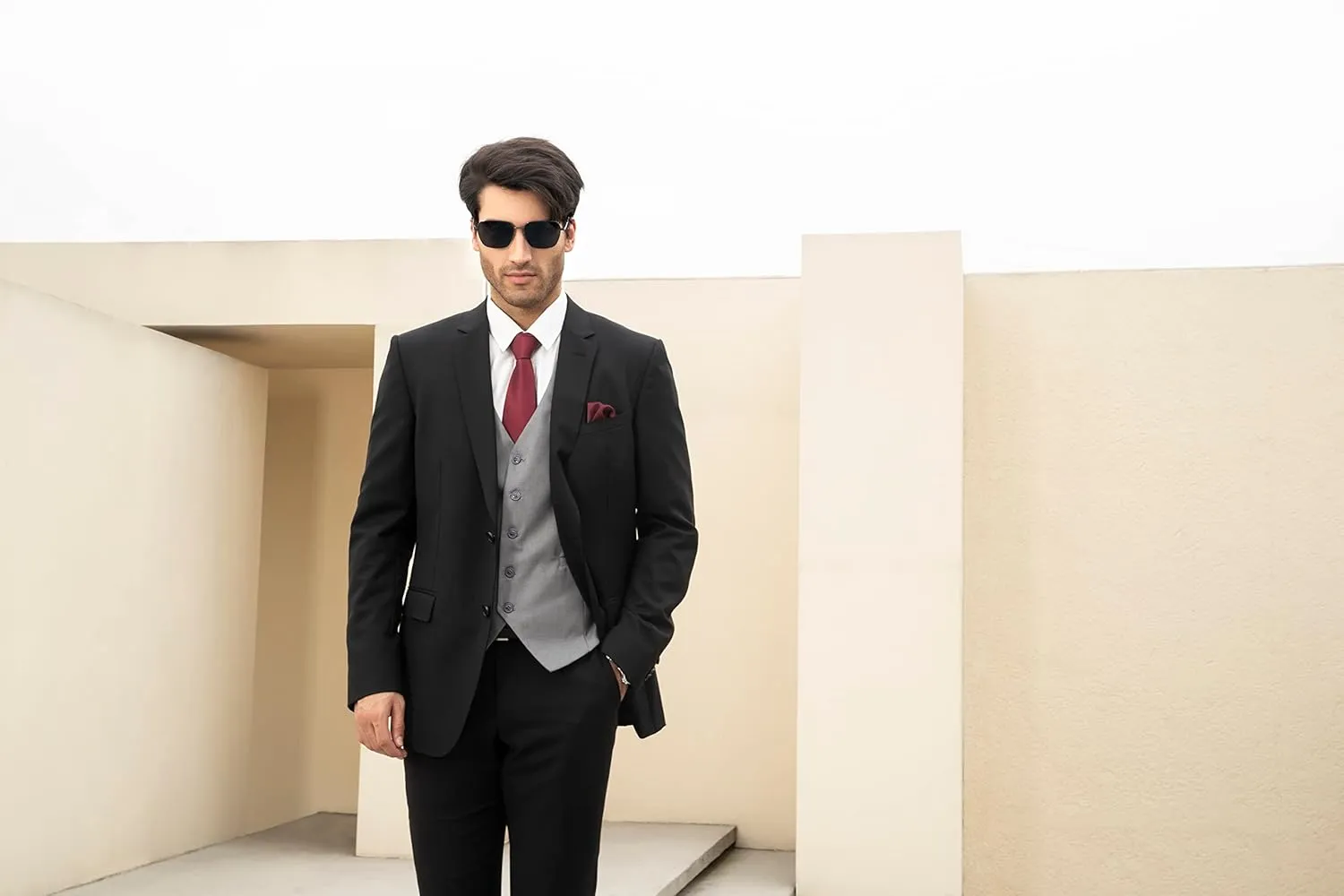 Enlision Men's Suit Vest Business Formal Dress Waistcoat Solid Color Vest for Suit or Tuxedo