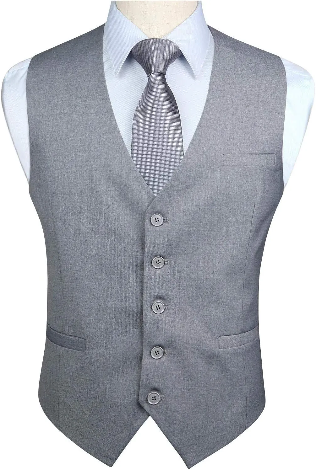 Enlision Men's Suit Vest Business Formal Dress Waistcoat Solid Color Vest for Suit or Tuxedo