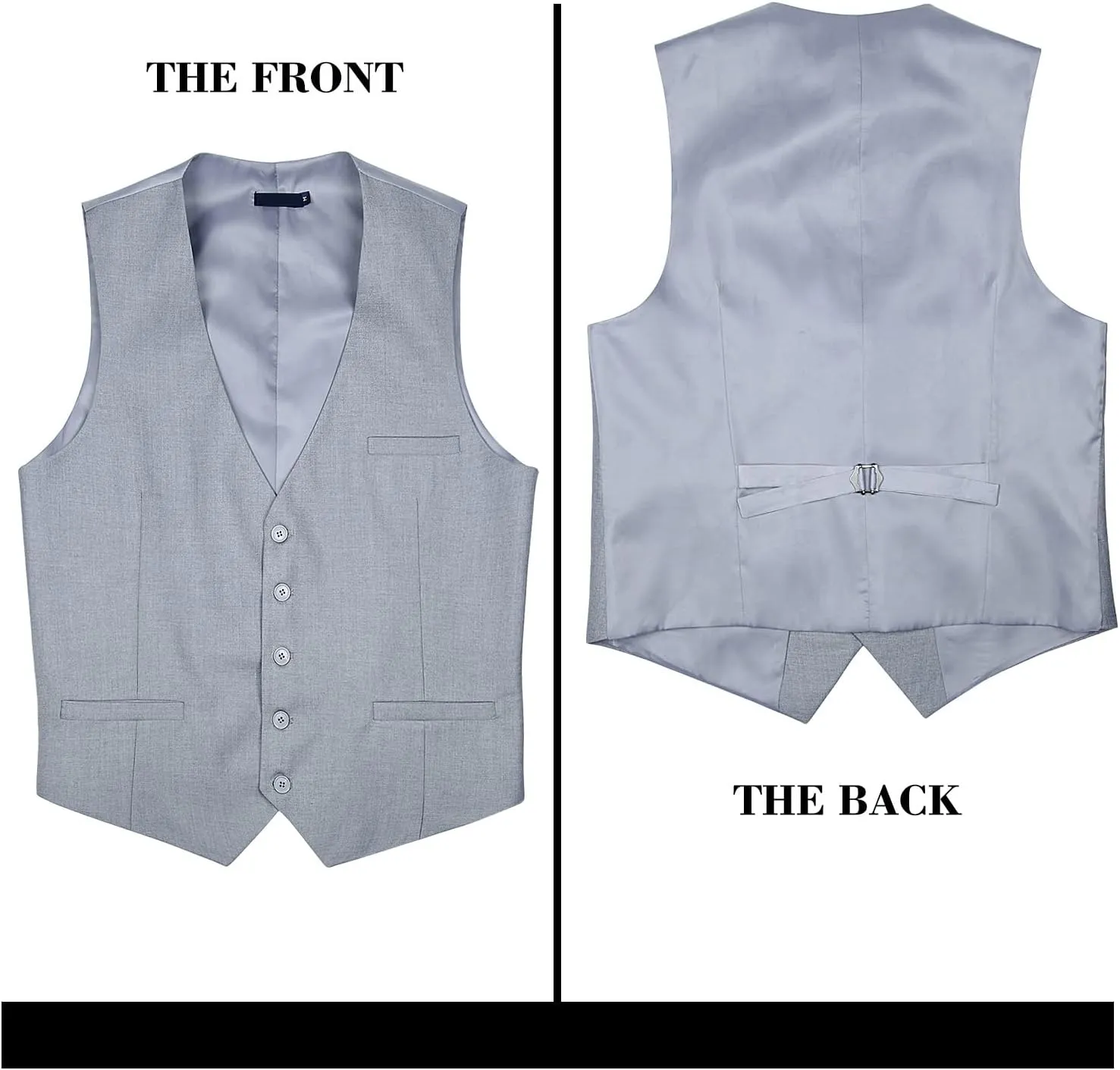 Enlision Men's Suit Vest Business Formal Dress Waistcoat Solid Color Vest for Suit or Tuxedo