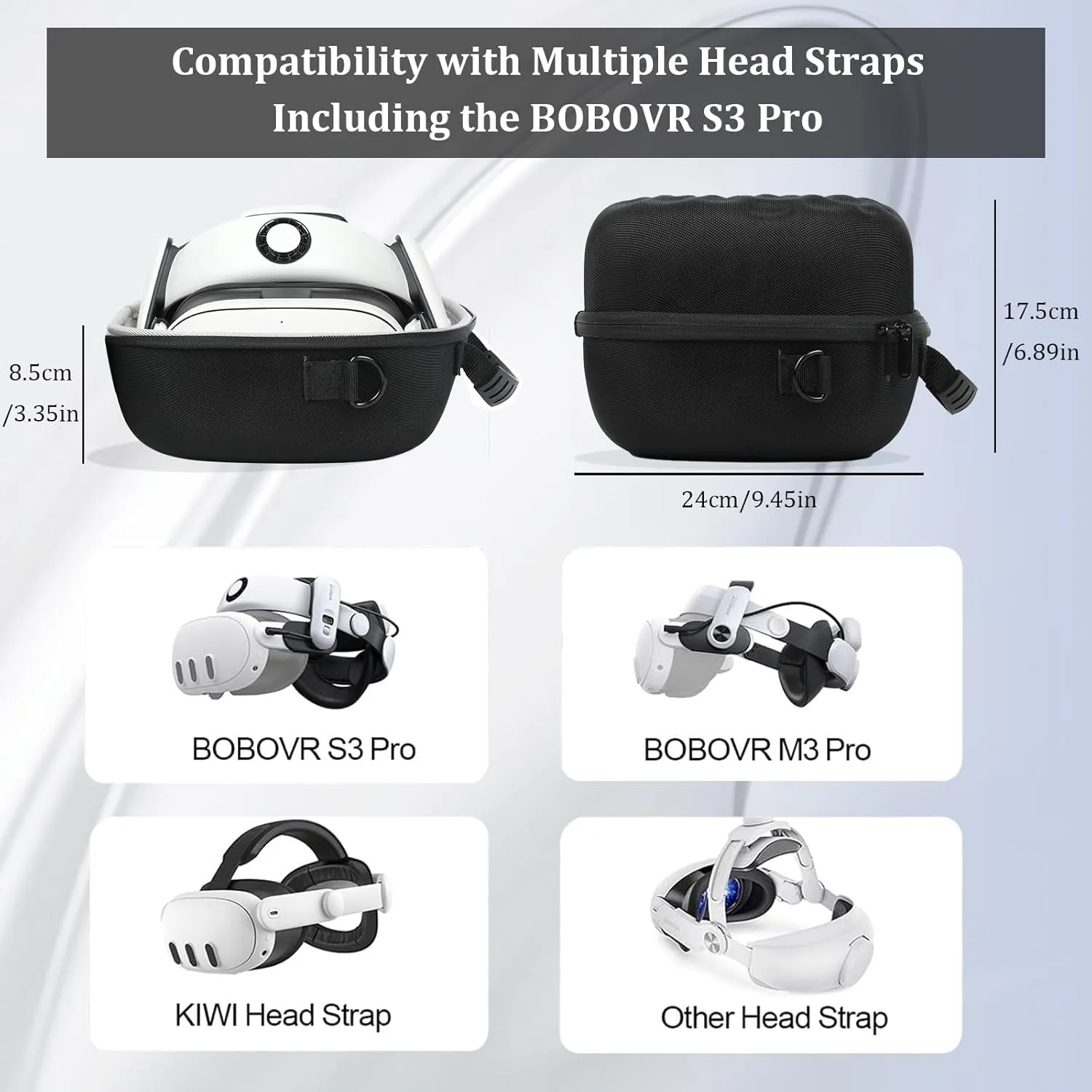 Hard VR Case for Meta Quest 3S/3, VR Headset & Touch Controllers, Shockproof Protective Case Compatible with Quest 3S/3 Elite Strap & Accessories, Travel Carrying Case (Black with Shoulder Strap)