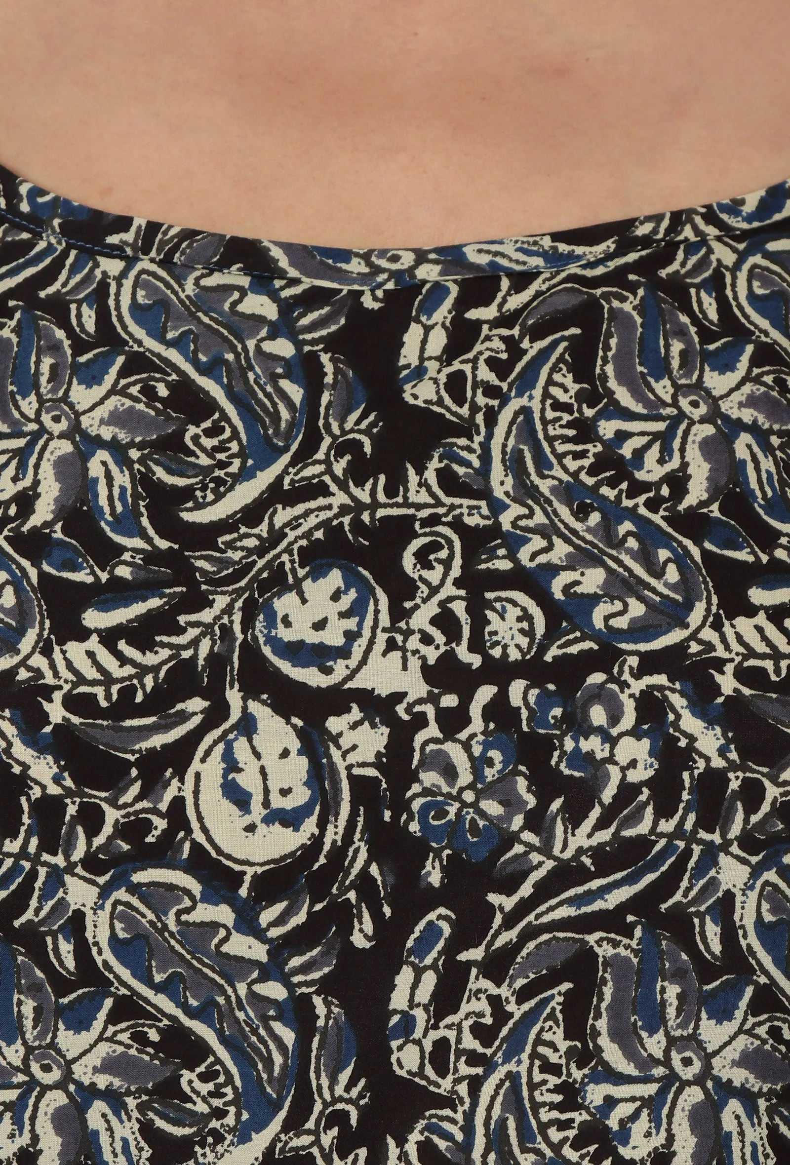 Kalamkari Printed Black Color Cotton Slip