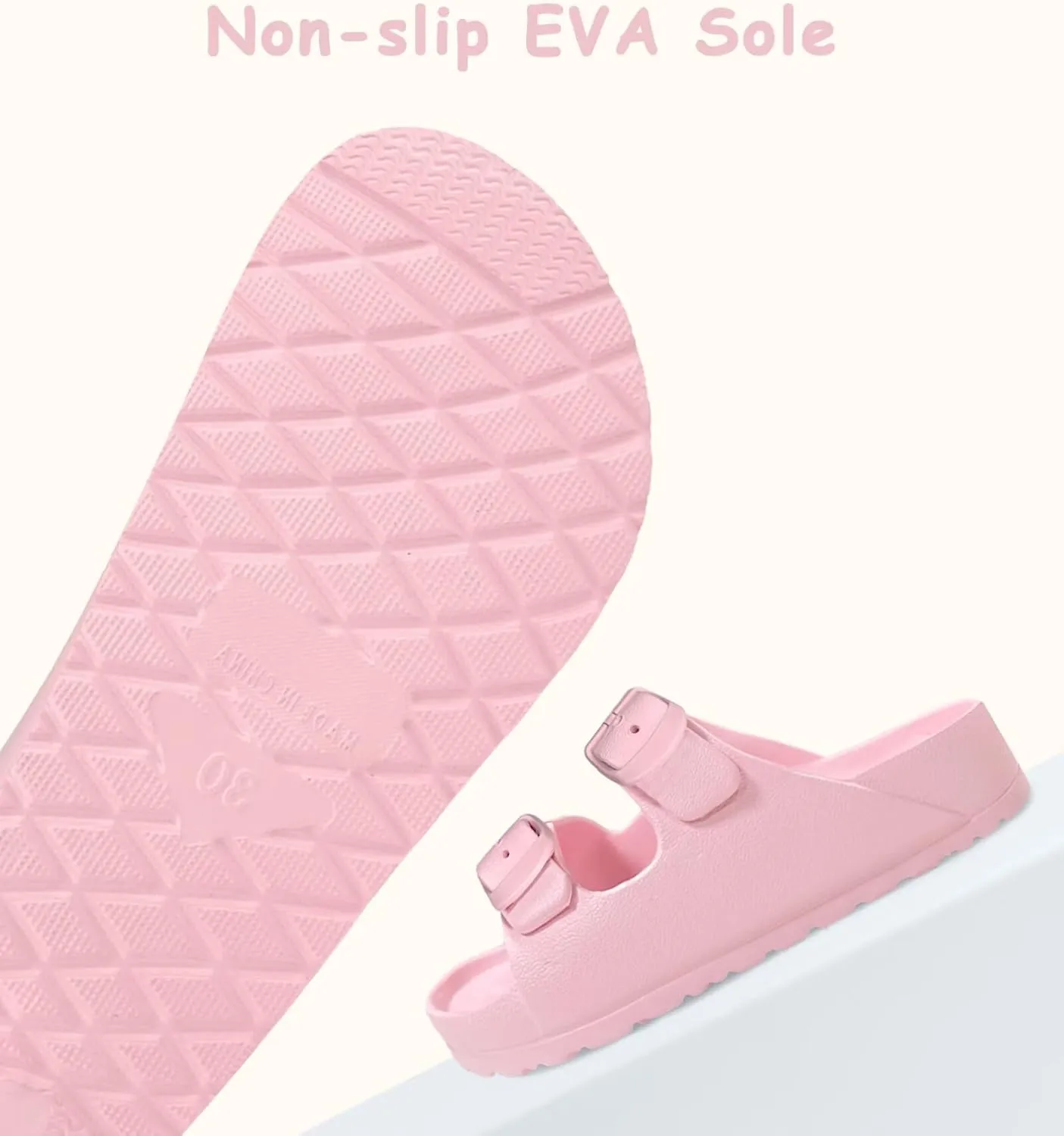 Kids Slide Sandals Boys Girls Buckle Adjustable EVA Slipper Sandals