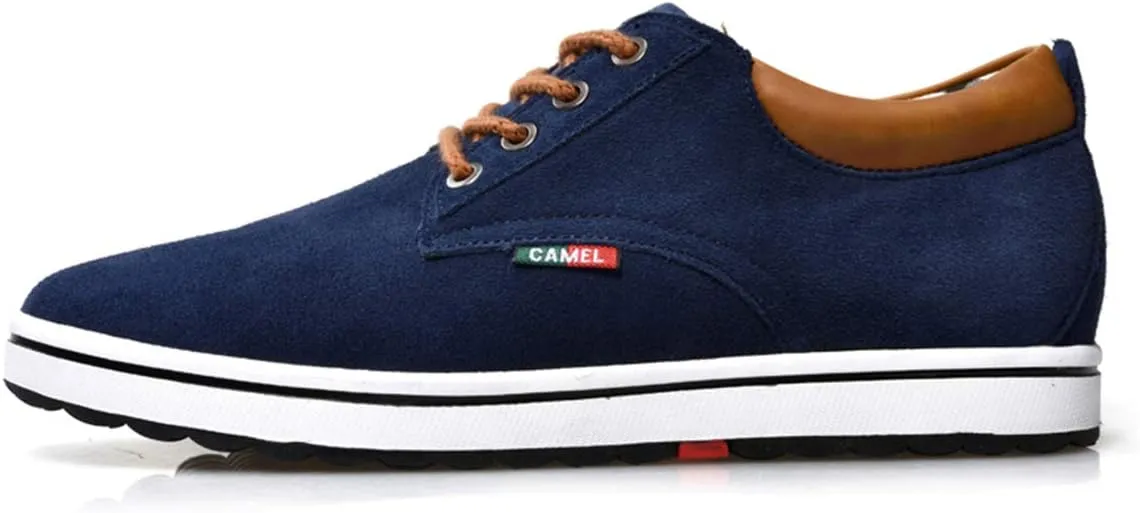 Men's Casual Oxford Shoes 2.36 Inches Invisible Height Elevator Shoes Invisible Height Lifting Shoes Lace Up Flannelette Cowhide Leather Dress Shoes - Hidden Heel