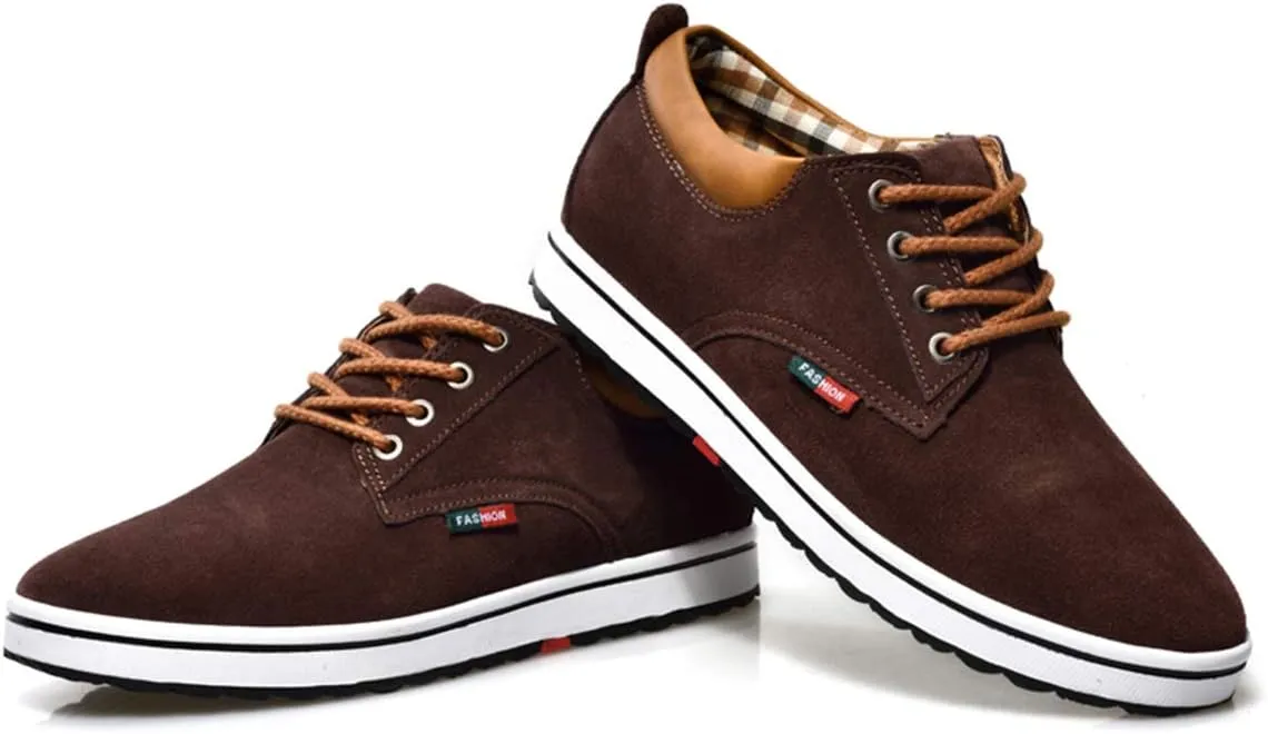 Men's Casual Oxford Shoes 2.36 Inches Invisible Height Elevator Shoes Invisible Height Lifting Shoes Lace Up Flannelette Cowhide Leather Dress Shoes - Hidden Heel