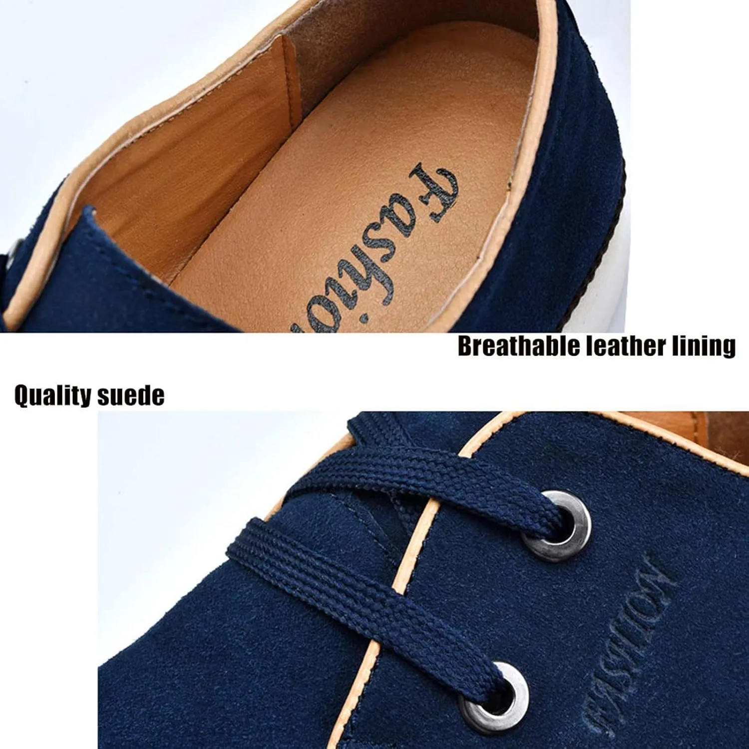 Men's Casual Oxford Shoes 2.36 Inches Invisible Height Elevator Shoes Invisible Height Lifting Shoes Lace Up Flannelette Cowhide Leather Dress Shoes - Hidden Heel