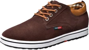 Men's Casual Oxford Shoes 2.36 Inches Invisible Height Elevator Shoes Invisible Height Lifting Shoes Lace Up Flannelette Cowhide Leather Dress Shoes - Hidden Heel