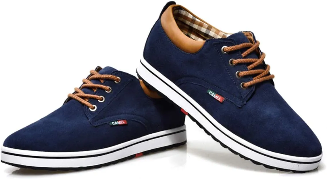 Men's Casual Oxford Shoes 2.36 Inches Invisible Height Elevator Shoes Invisible Height Lifting Shoes Lace Up Flannelette Cowhide Leather Dress Shoes - Hidden Heel