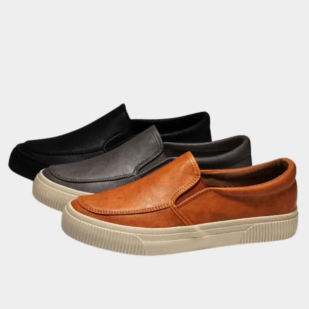 Men's Leather Loafers  Classic Slip-On Dress Shoes  Multiple Colours