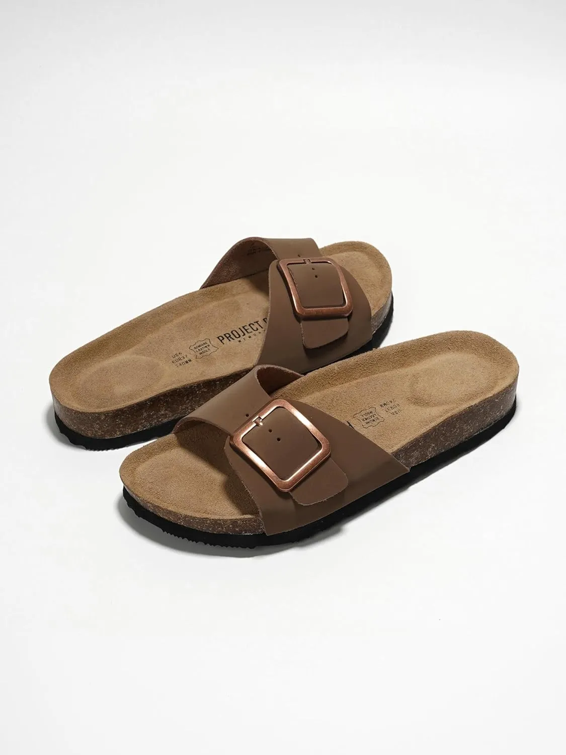Project Cloud Genuine Leather Sandals Women Dressy Summer Beach Essentials - Flip Flops & Slides with Memory Foam Insole Womens Sandals Comfortable Footwear