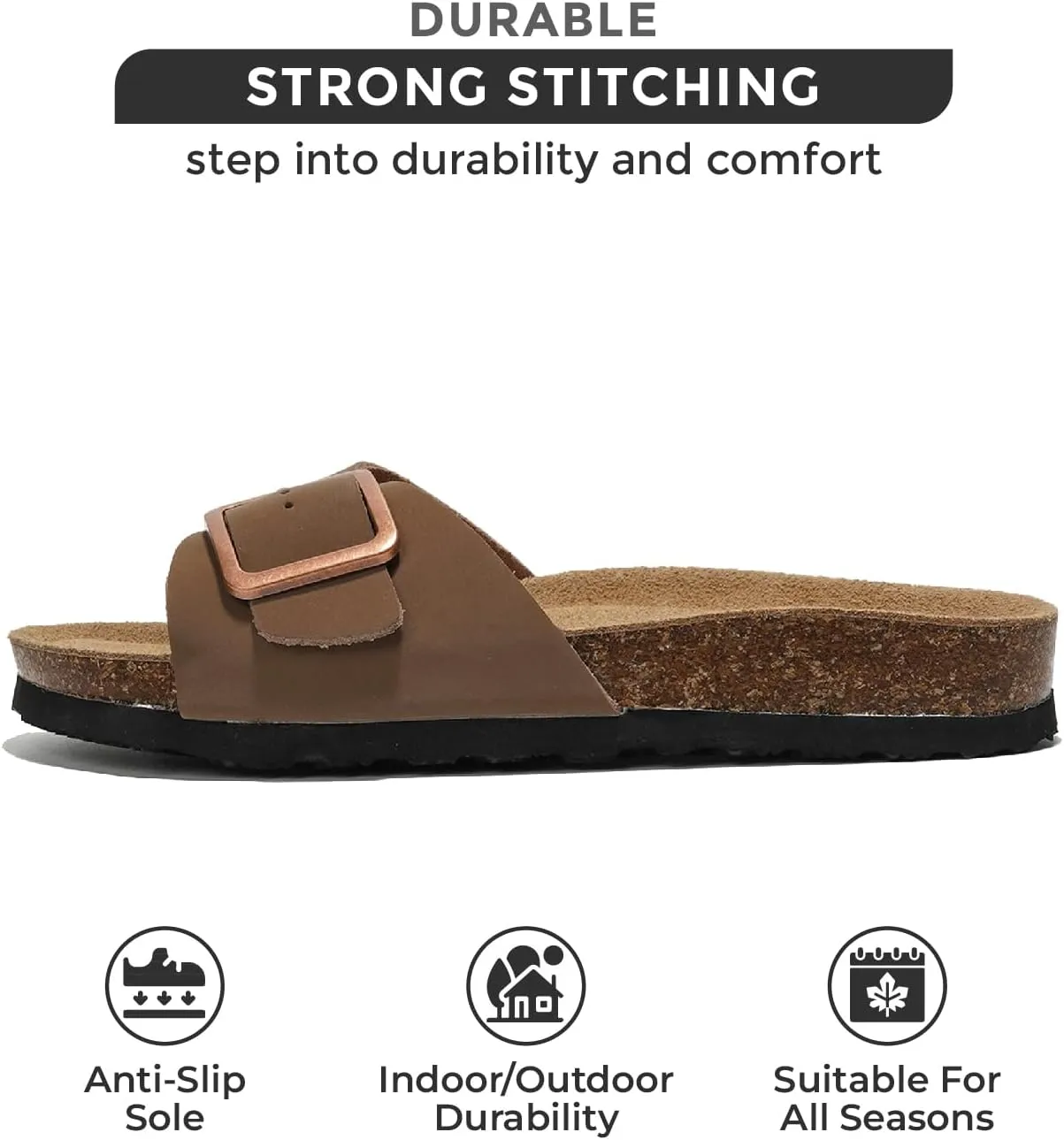 Project Cloud Genuine Leather Sandals Women Dressy Summer Beach Essentials - Flip Flops & Slides with Memory Foam Insole Womens Sandals Comfortable Footwear