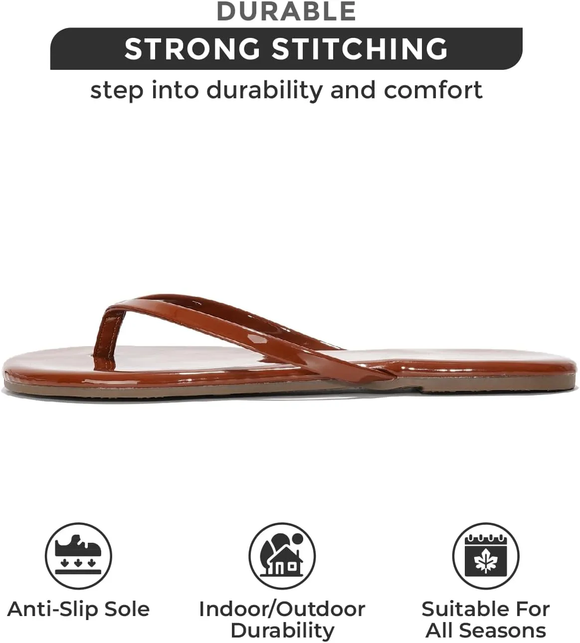 Project Cloud Vegan Leather Flip Flops for Women Footwear - Memory Foam Flats Sandals for Women 2025 - Lightweight Sandals Summer Beach Essentials Slides (Foundations)