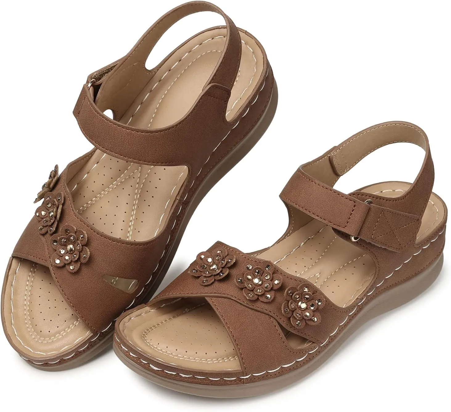 SHIBEVER Wedge Sandals for Women Dressy: Women Comfortable Summer Platform Casual Dress Sandal