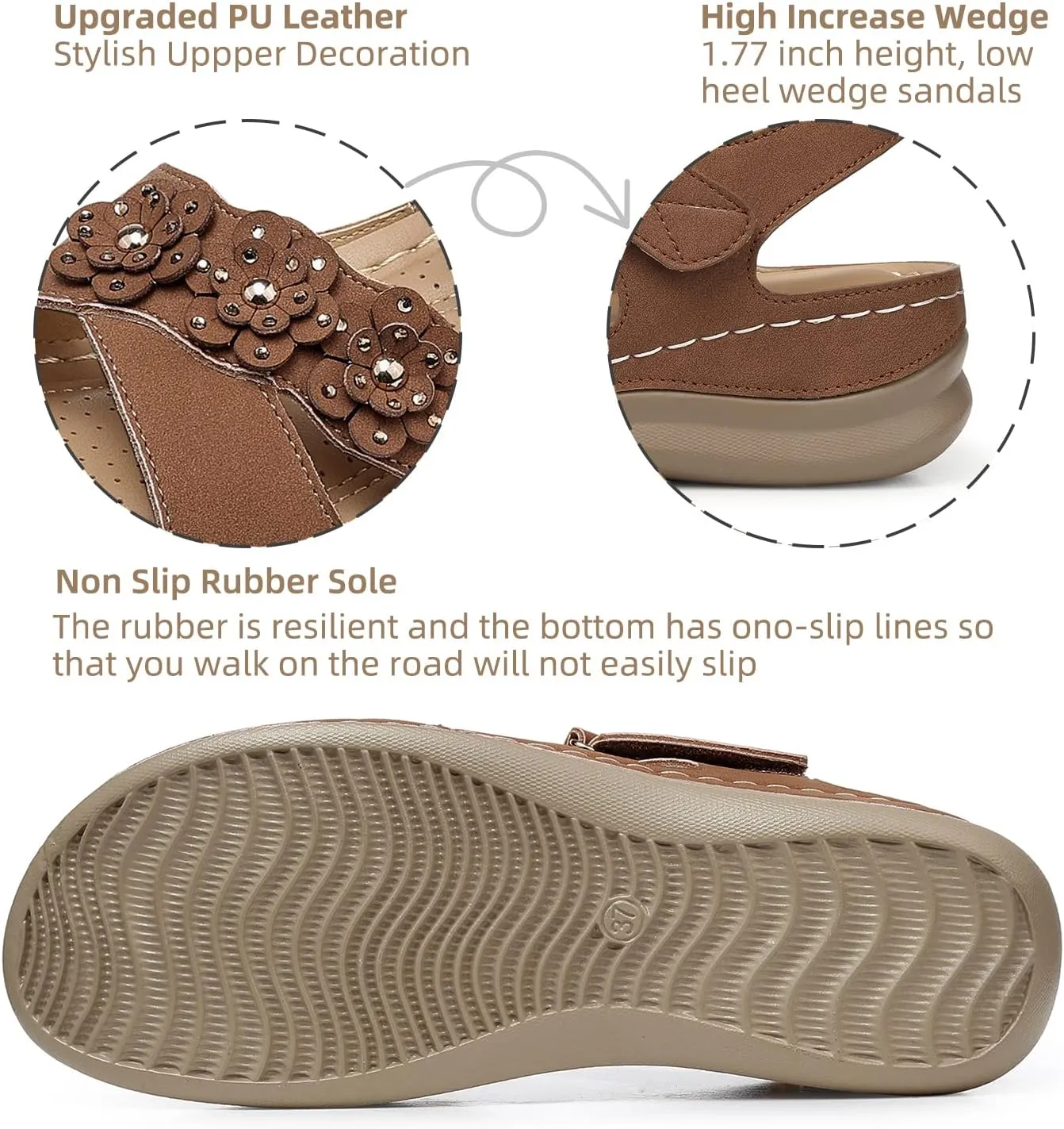 SHIBEVER Wedge Sandals for Women Dressy: Women Comfortable Summer Platform Casual Dress Sandal