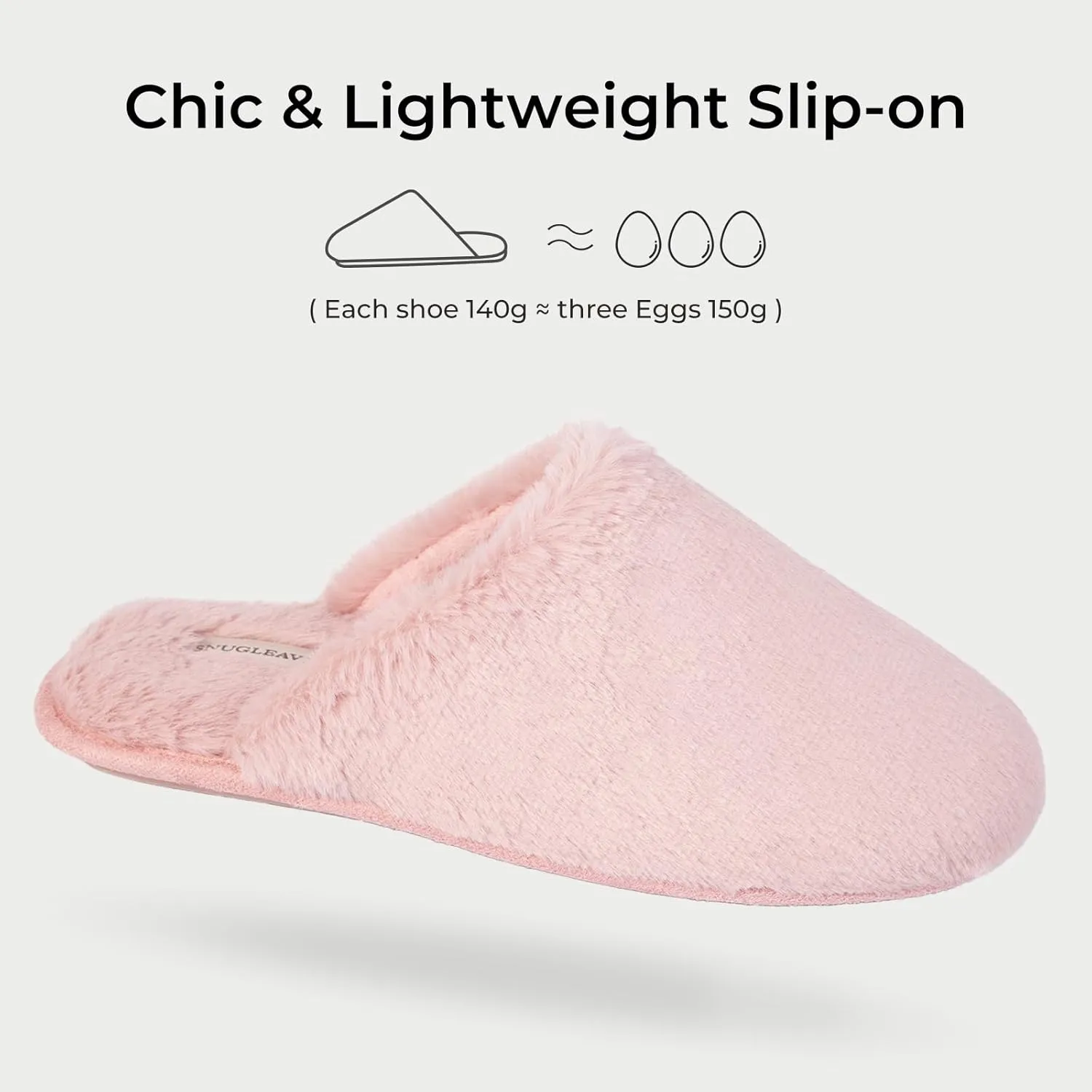 Snug Leaves Women's Fuzzy Scuff Slippers Soft Comfy Memory Foam Non-slip Indoor House Shoes