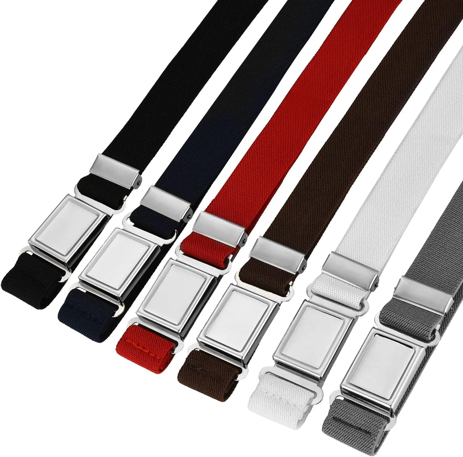WILLBOND Kids Magnetic Belt Adjustable Elastic Belt with Magnetic Buckle for Boys Daily Use Girls
